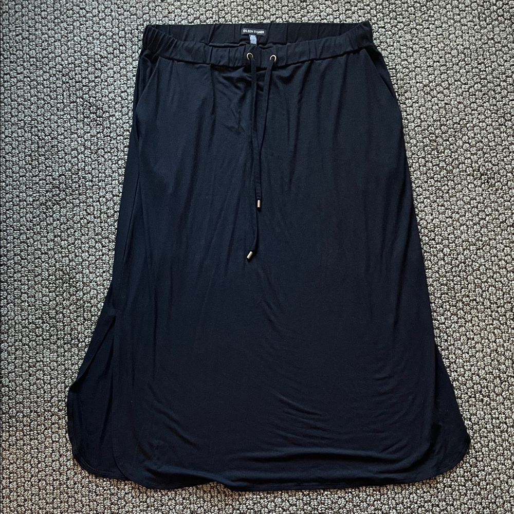 Eileen Fisher Black Adjustable Stretchy Skirt